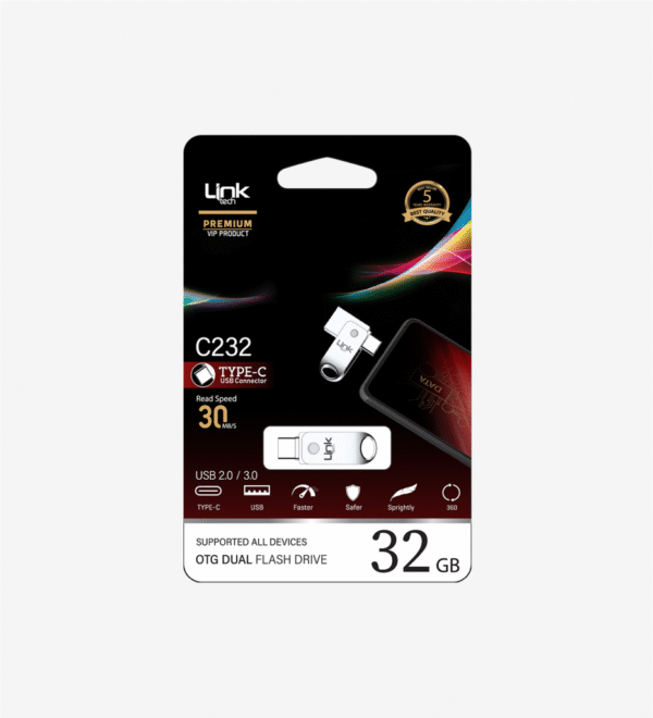 Link C232 Premium Dual 30mb/s 32GB Tip-C USB OTG Flash Bellek