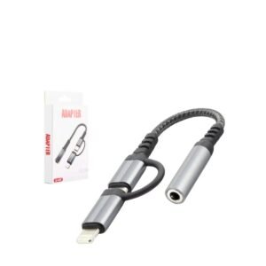 HADRON GJ-026 Type-C + Lightning 3.5mm Ses Adaptör Kablosu Siyah