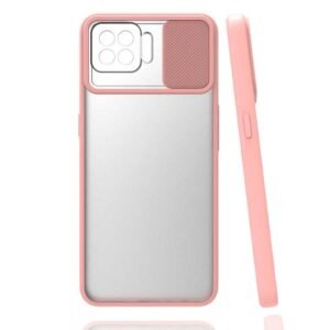 Oppo - Reno 4 Lite - Sürgülü Kapaklı Kılıf - Açık Pembe