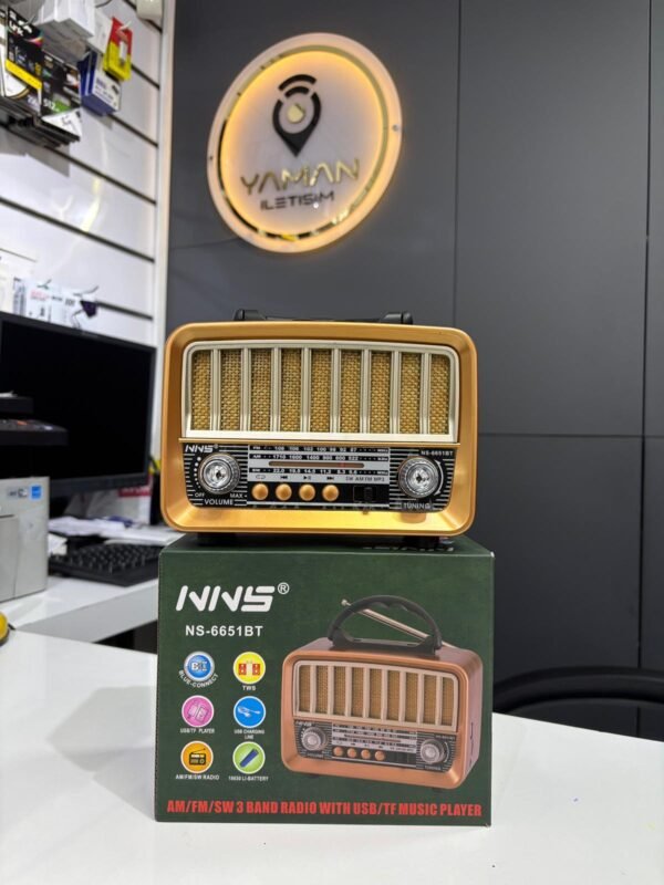 Nostaljik Görünümlü Hoparlör Bluetooth ve Fm Radyo Özellikli - Hadron NS6651