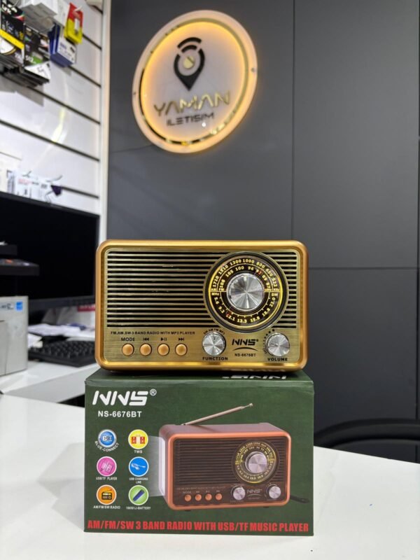 Nostaljik Görünümlü Hoparlör Bluetooth ve Fm Radyo Özellikli - Hadron NS6676